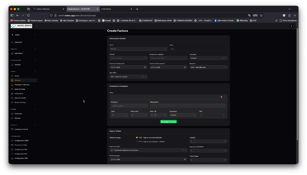 Facturación - ZENITH